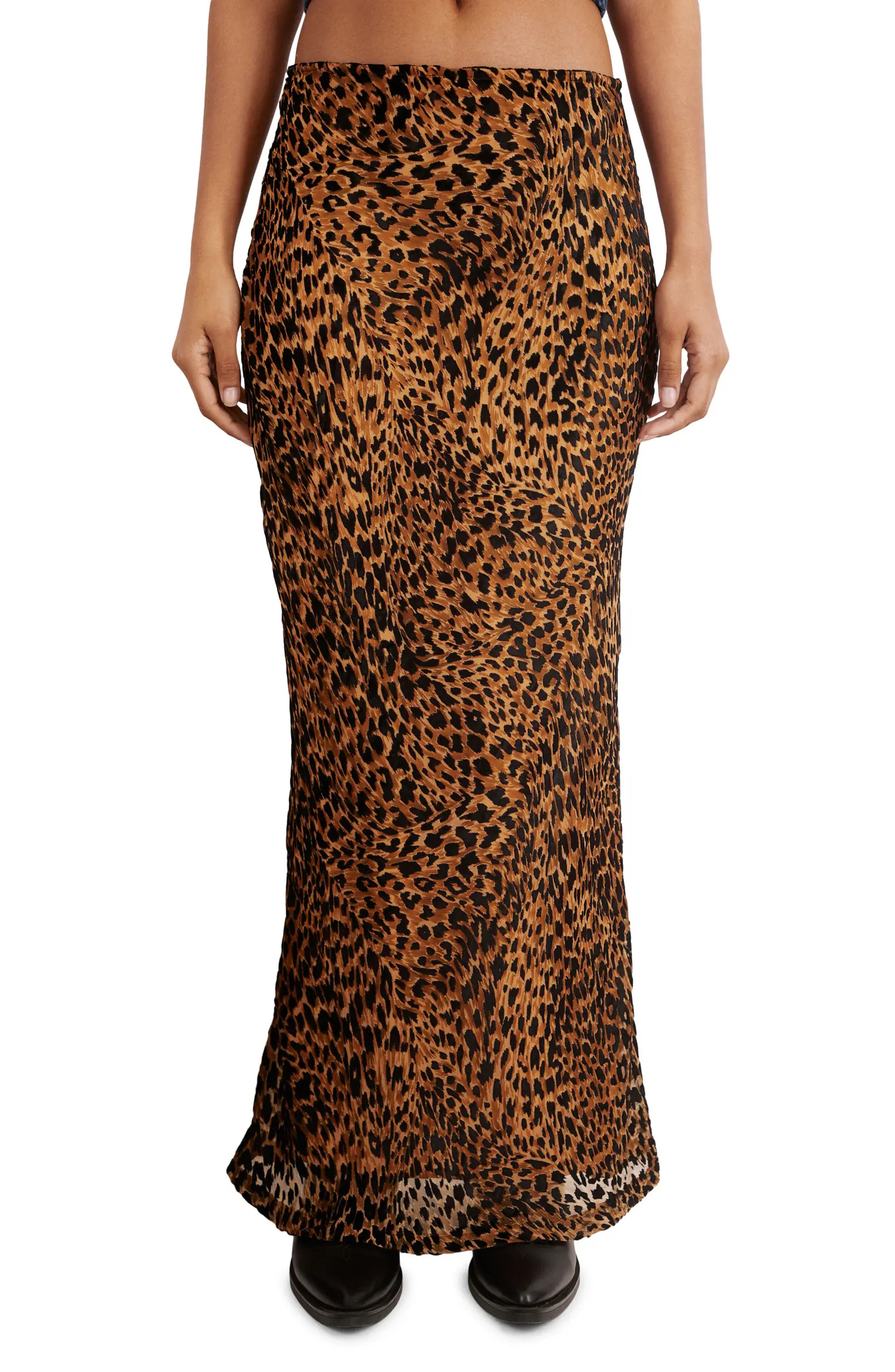 NASTY GAL Devore Leopard Maxi Skirt | Nordstrom | Nordstrom