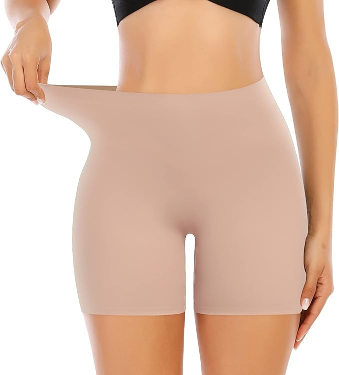 Seamless Slip Shorts for Women Under Dress Shaping Boyshorts Panties Tummy Control Shapewear | Amazon (US)