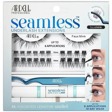 Ardell Seamless Eyelash Extension Kit Faux Mink Lash Clusters with Clear Seal Remover and Applicator 36 Count | Walmart (US)