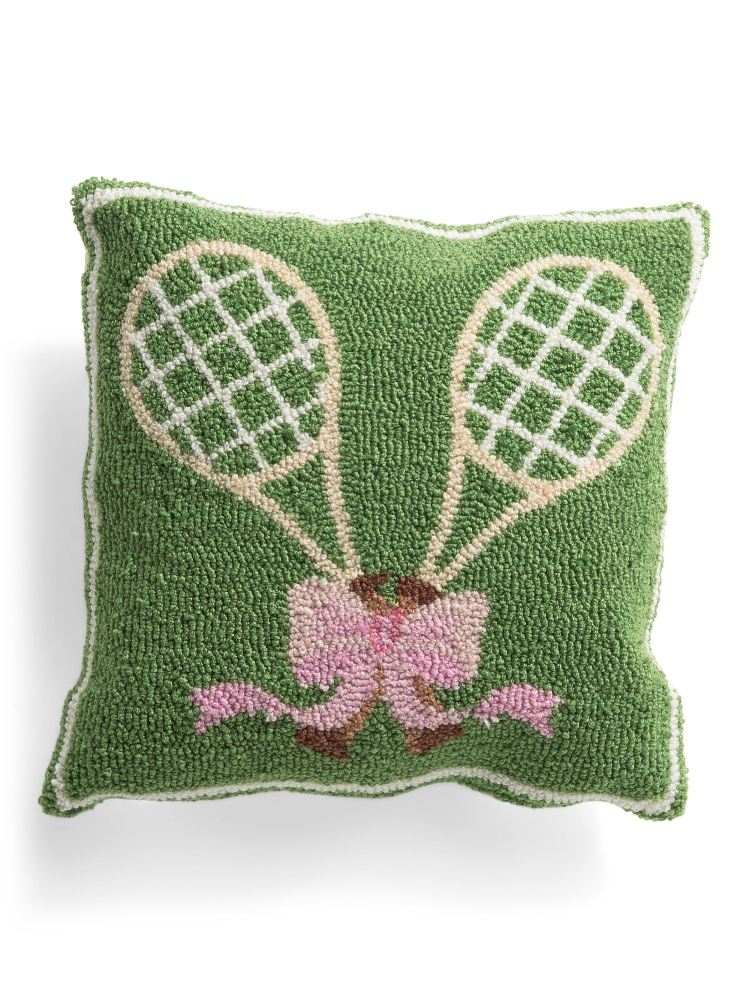 16x16 Tennis Racquets With Ribbon Hook Pillow | TJ Maxx