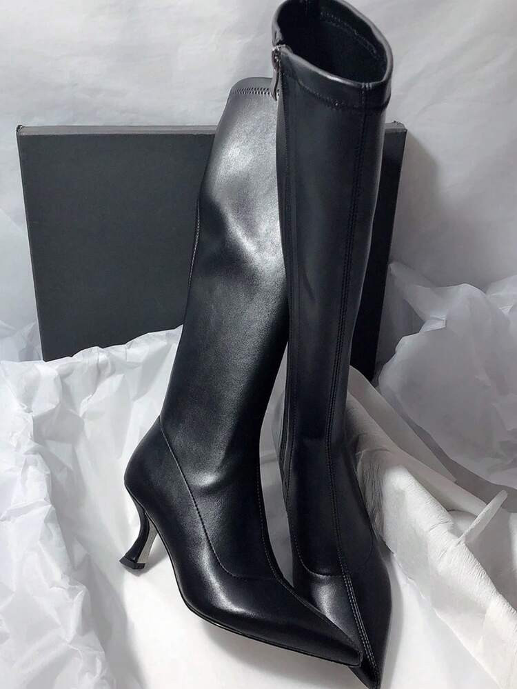 Botas por encima de la rodilla de estilo coreano sencillo para otoño/invierno 2025, de material ... | SHEIN