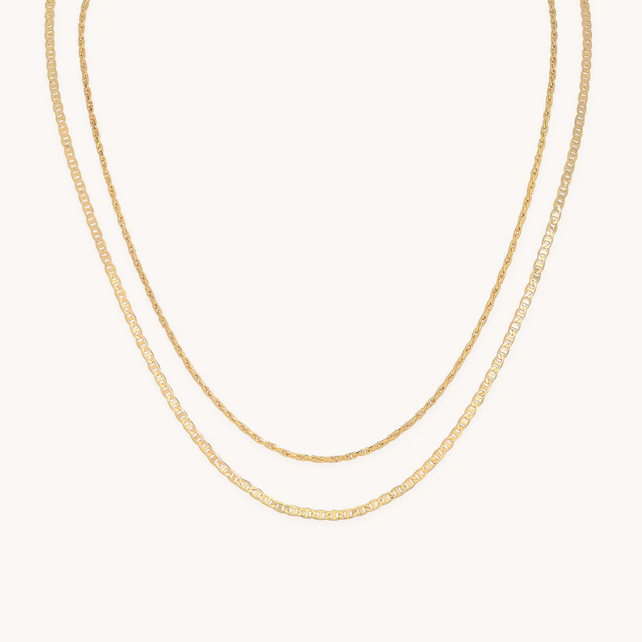 Illusion Double Chain Bracelet in Gold | Astrid & Miyu UK