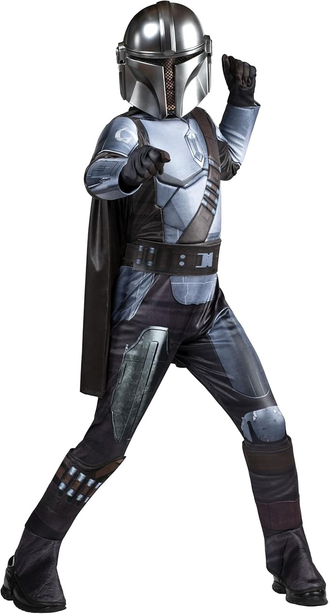 STAR WARS The Mandalorian Official Youth Deluxe Costume - Padded Jumpsuit with Gloves, Detachable... | Amazon (US)