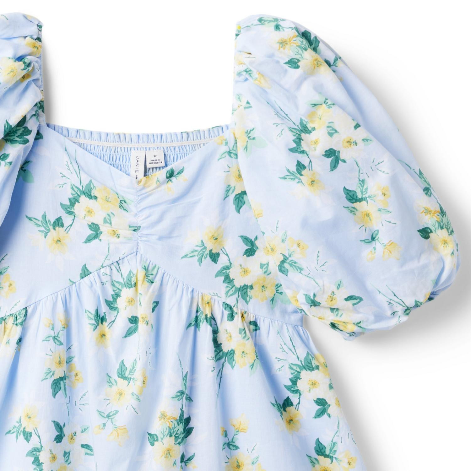 Floral Bubble Sleeve Sweetheart Dress | Janie and Jack