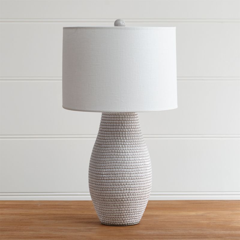 Cane White Ceramic Table Lamp Bedroom Lighting + Reviews | Crate & Barrel | Crate & Barrel
