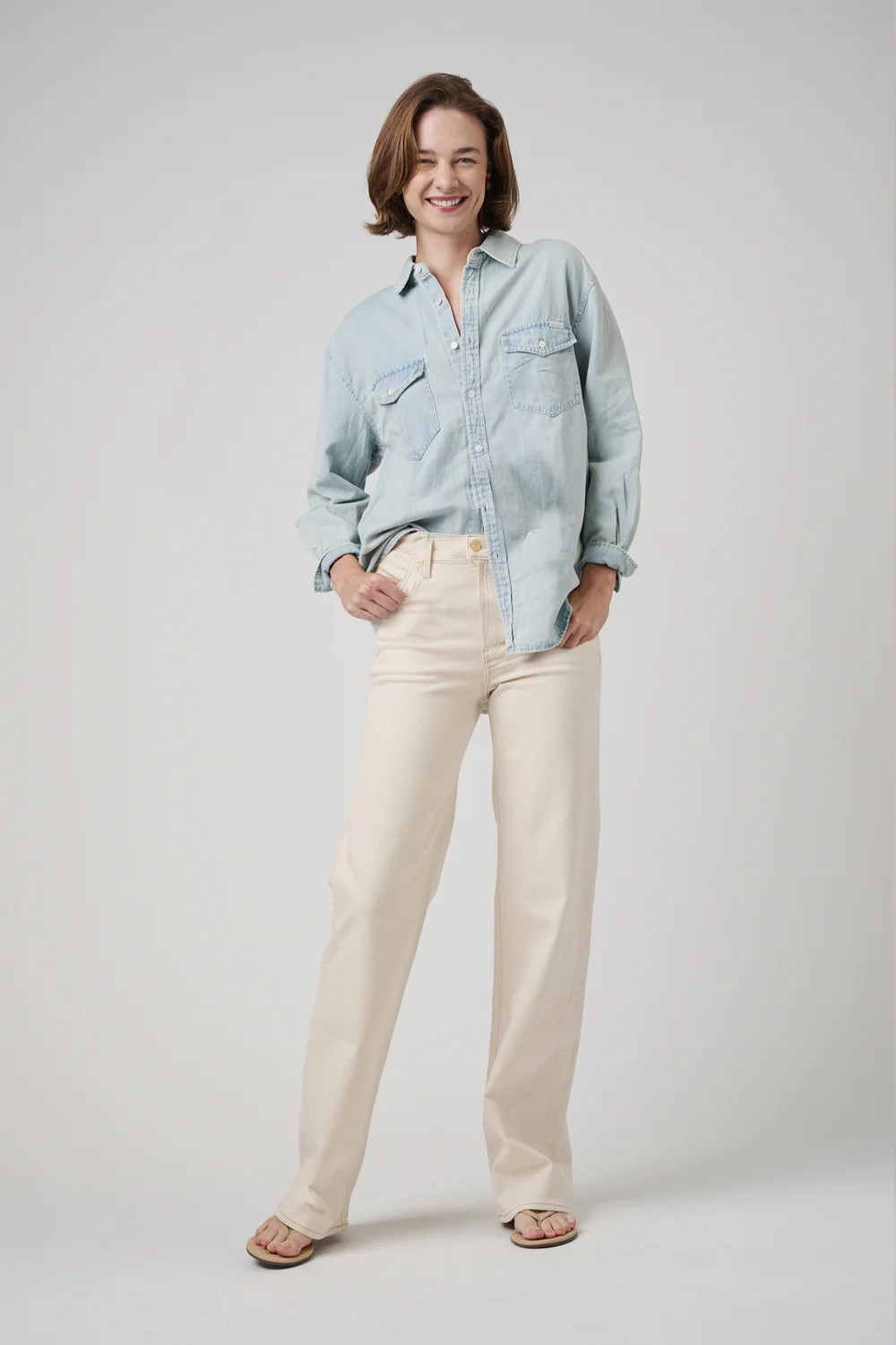 The Malibu Wide Denim | White Sand | elims denim