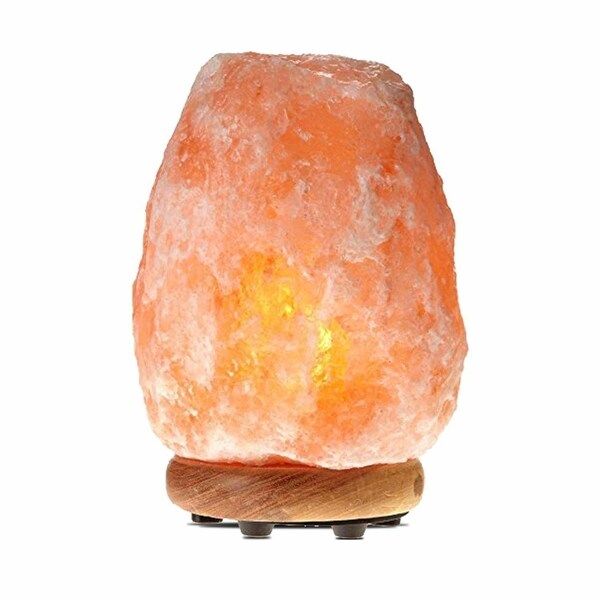 Himalayan Glow Salt Lamp With Wooden Base 5-7 lbs | Bed Bath & Beyond
