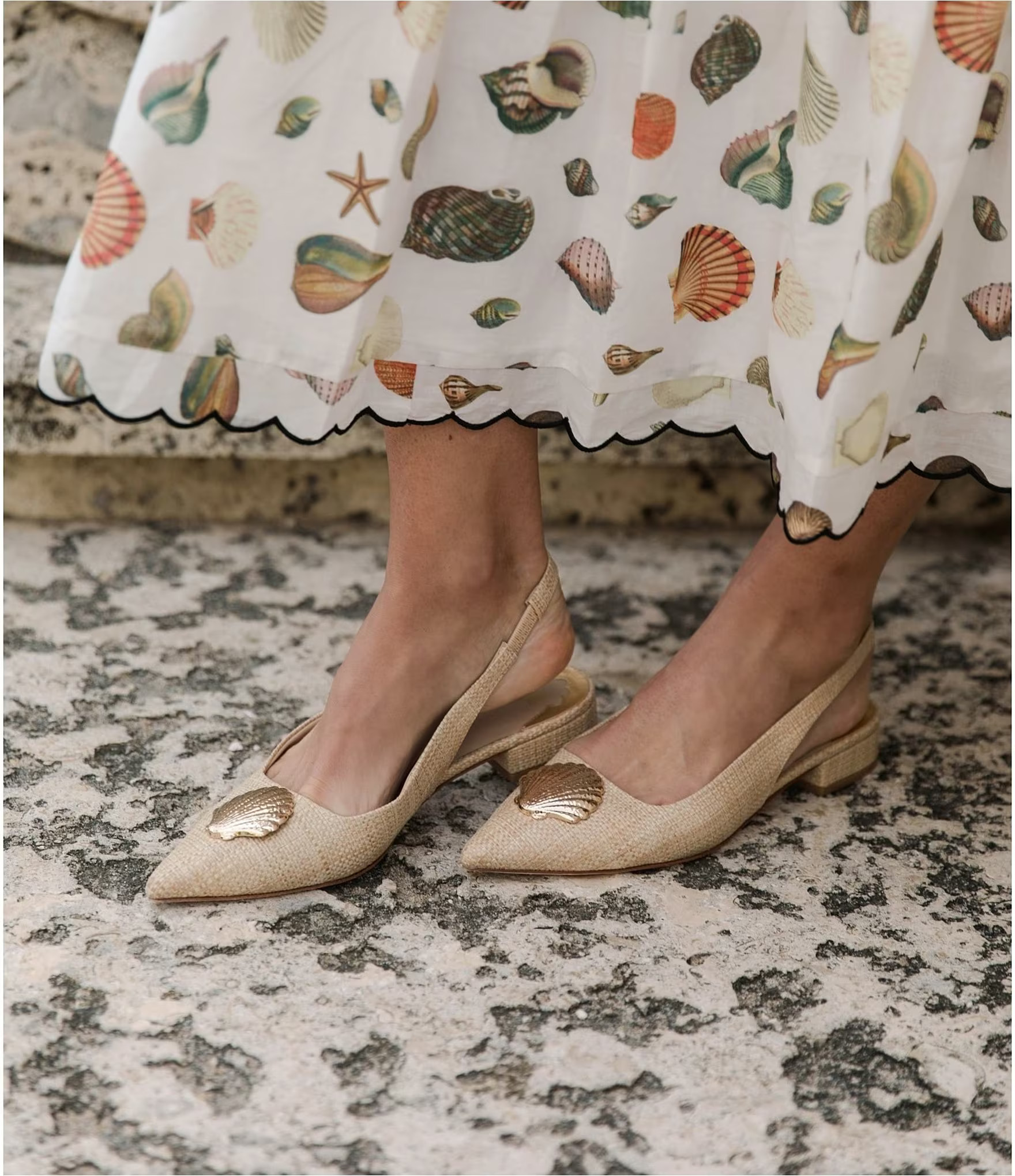 x Jennifer Sumko LaMinerva Raffia Slingback Dress Flats | Dillard's