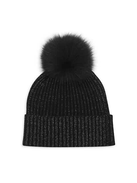 Fur Pom-Pom Cashmere Beanie | Saks Fifth Avenue