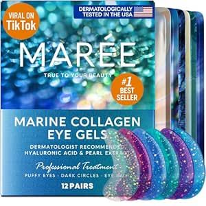 MAREE Eye Gels - Under Eye Gels for Puffy Eyes and Dark Circles with Natural Marine Collagen & Hy... | Amazon (US)