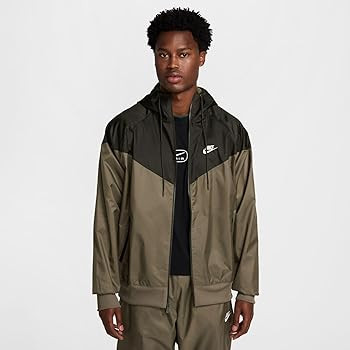 Nike Sportswear Windrunner Men's Hooded Jacket (Medium Olive/Sequoia/Sail, DA0001-222) | Amazon (US)