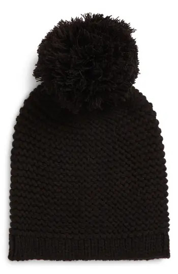 UGG® Chunky Knit Beanie with Pompom in Black at Nordstrom Rack | Nordstrom Rack