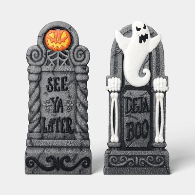 2pk 24" Deja Boo and See Ya Later Tombstones Outdoor Decorative Sculpture - Hyde and EEK! Boutique™ | Target