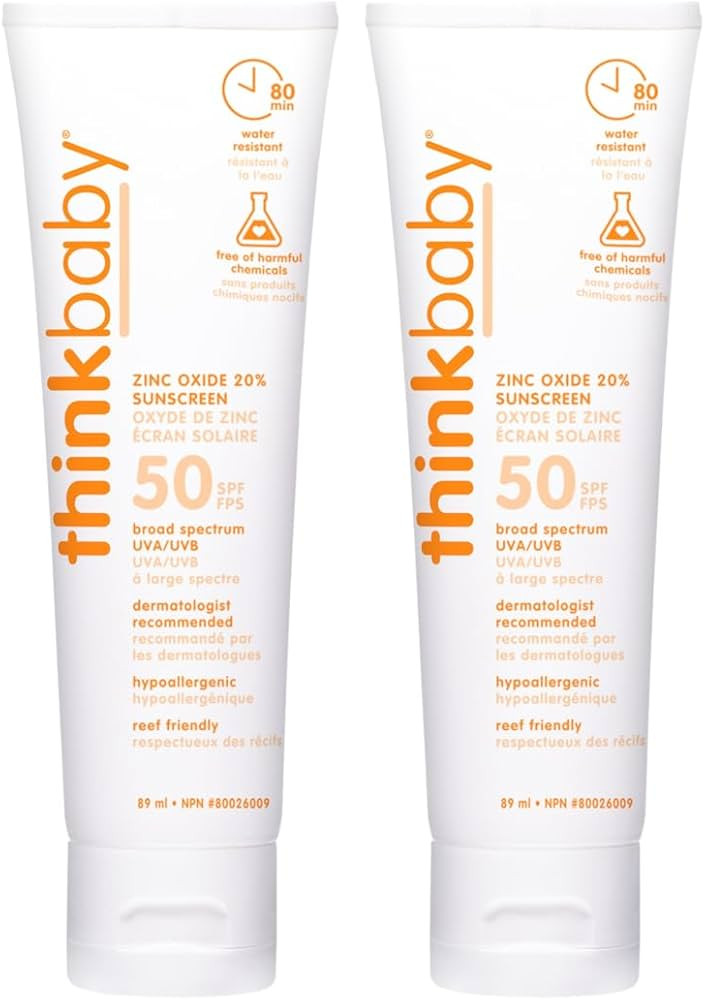 Thinkbaby SPF 50 plus Baby Mineral Sunscreen – Safe, Natural Sunblock for Babies - Water Resist... | Amazon (CA)