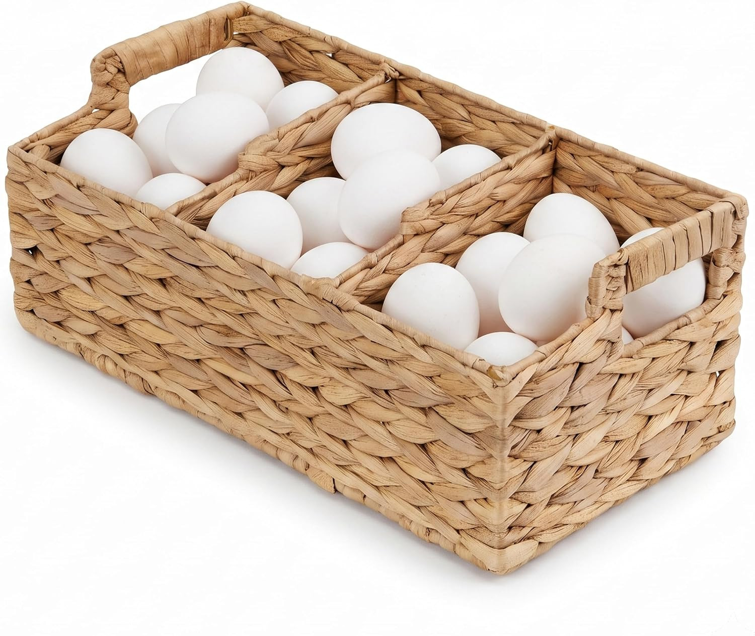 3-Divider Egg Holder for Countertop, Egg Collecting Basket with Handle | Amazon (US)