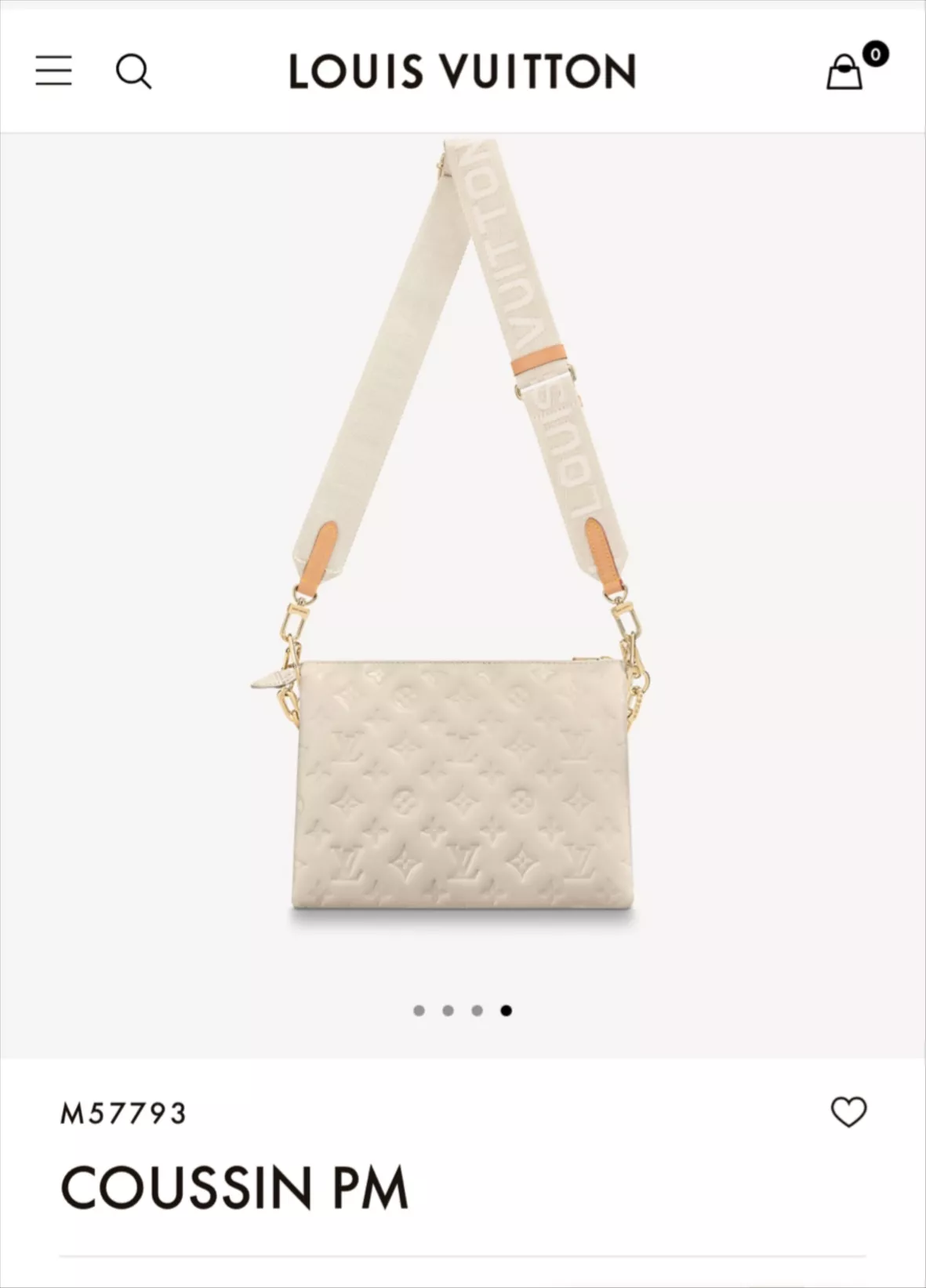Louis Vuitton, Bags, Louis Vuitton Coussin Bag Monogram Embossed Lambskin  Pm Neutral