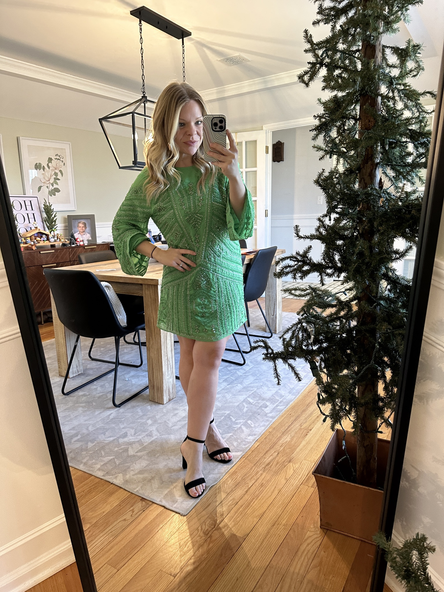 This sparkly Zara Dress is everything for Holiday parties and New Year’s Eve dress options! I love the long sheer bell sleeve! 

#LTKHoliday #LTKSeasonal #LTKparties