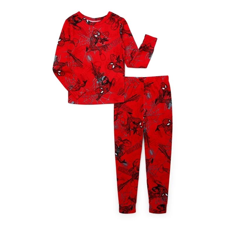 Spiderman Boys Long Sleeve Top and Pants Pajama Set, 2-Pieces, Sizes 4-10 - Walmart.com | Walmart (US)