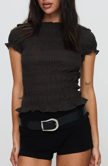 Romelle Plaid Smocked Cotton Top | Nordstrom