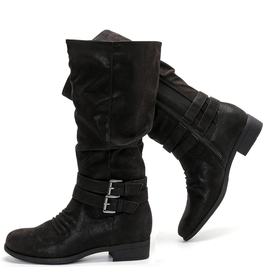 Luoika Women's Extra Wide Calf Knee High Boots, Wide Width Round-Toe Blocked Heel Winter Tall Boo... | Amazon (US)