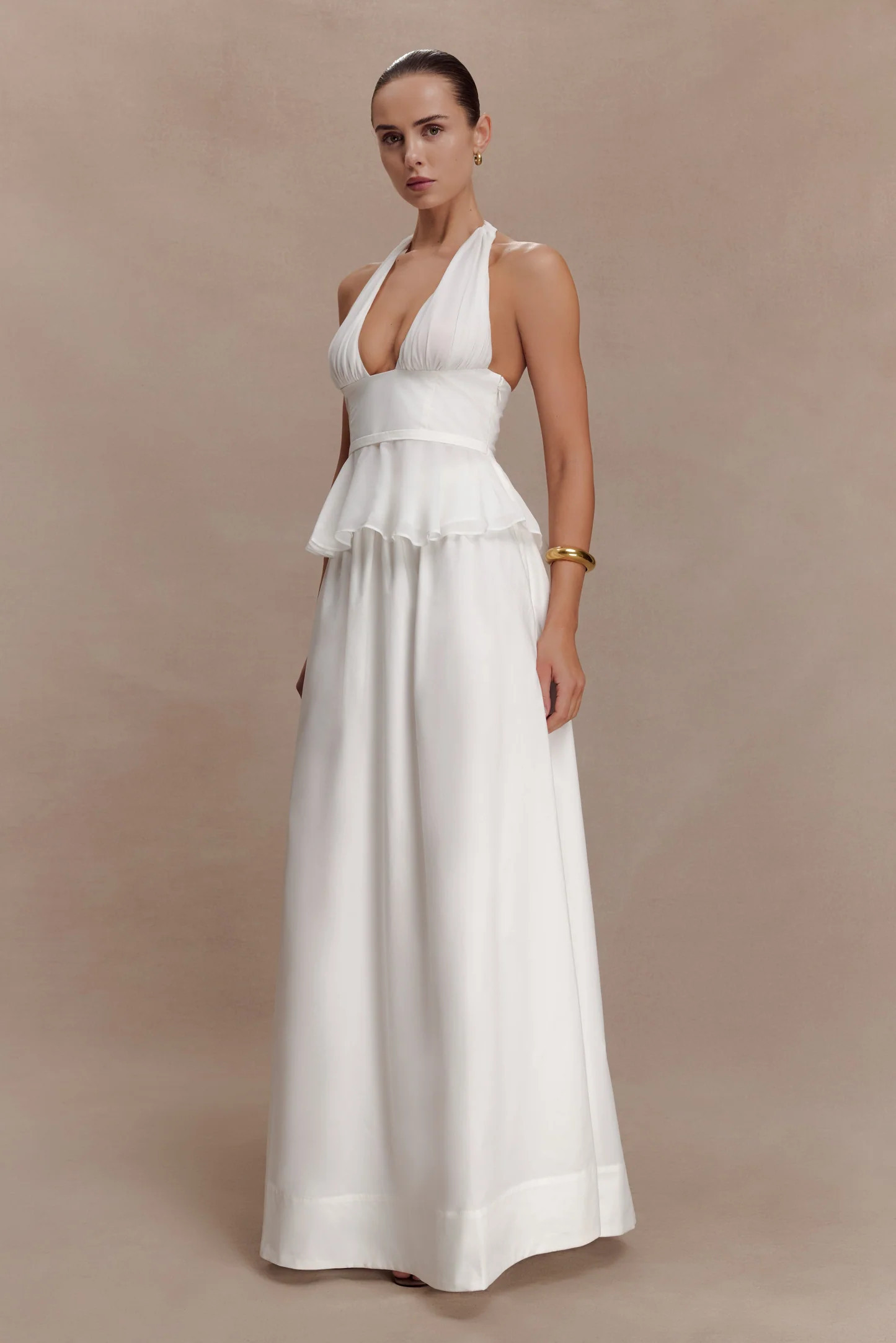 River Halter Neck Sleeveless Top - White | Meshki UK