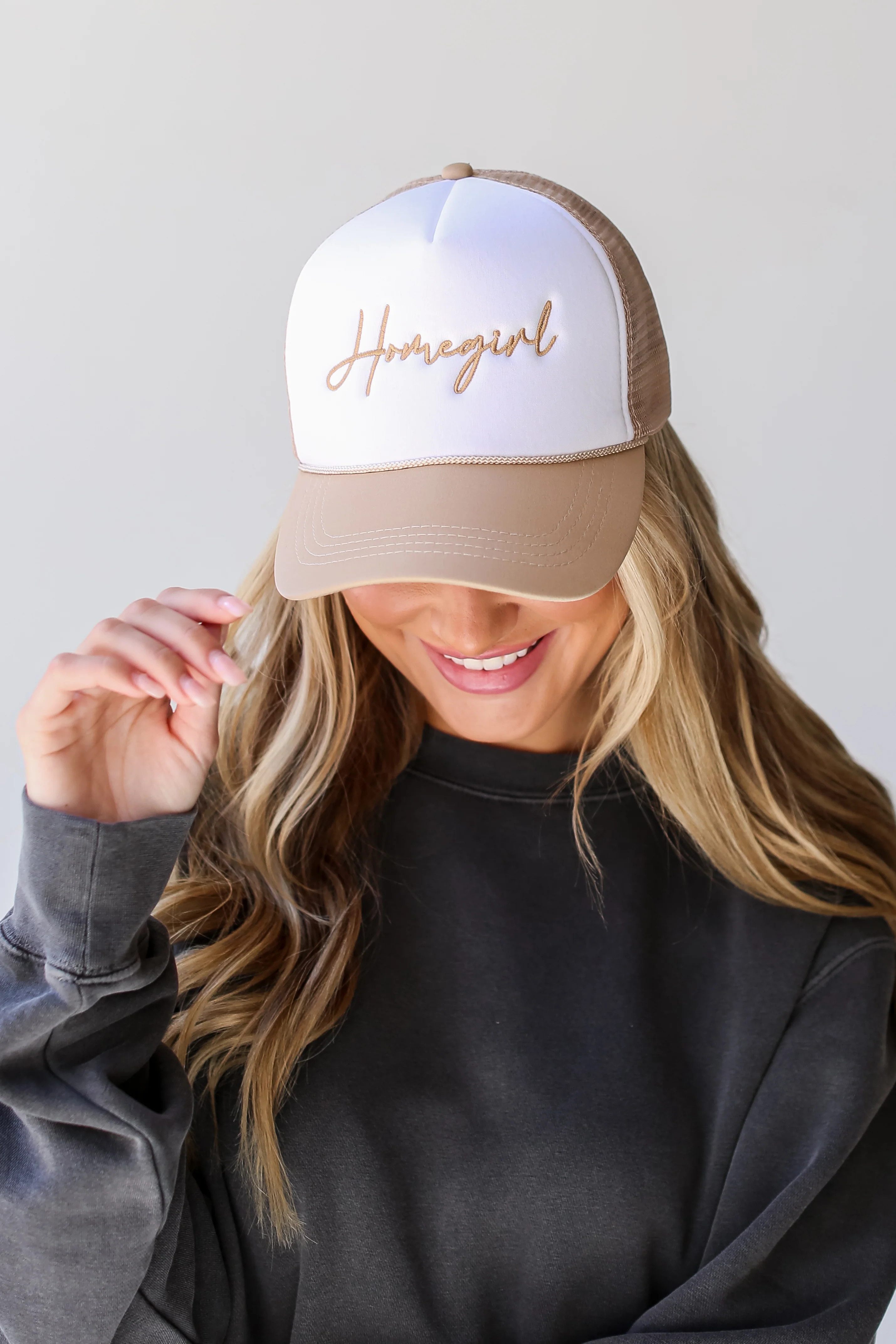 Taupe Homegirl Trucker Hat | Dress Up