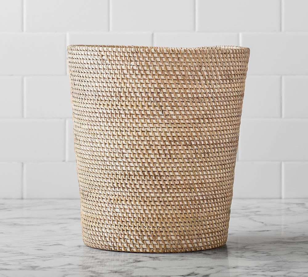 Tava Handwoven Rattan Bathroom Accessories | Pottery Barn (US)