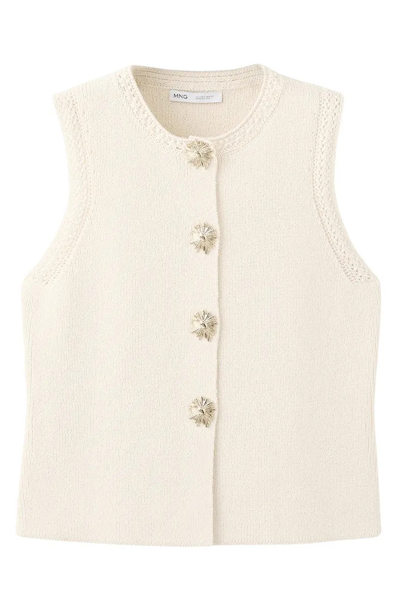 MANGO Chaleco Frida Cotton Blend Sweater Vest | Nordstrom | Nordstrom