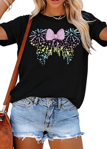 Magical Shirt for Women Magic Kingdom Tshirt Family Vacation Tee Castle Graphic Short Sleeve Tops | Amazon (US)