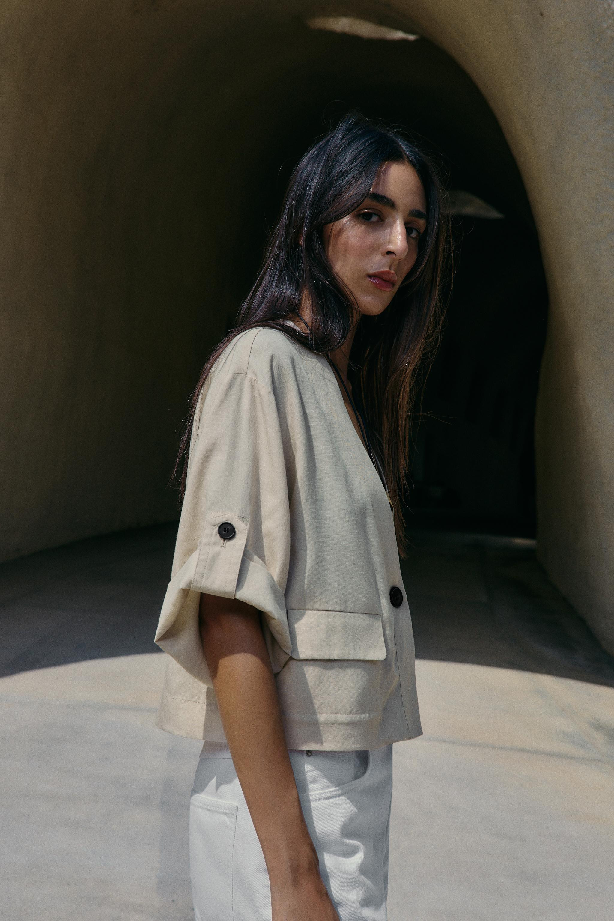 TURN-UP SLEEVE JACKET | Zara UK