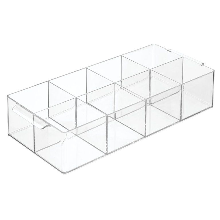 mDesign Compact Plastic Tea Storage Organizer Caddy Tote Bin - 8 Divided Sections, Built-in Handl... | Walmart (US)