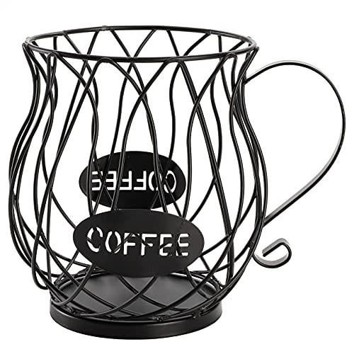 ZEAYEA Coffee Pod Holder, Coffee Capsule Basket for Counter Table Bar, Metal Espresso Pod Keeper Storage for Home Cafe Hotel, Black | Amazon (US)