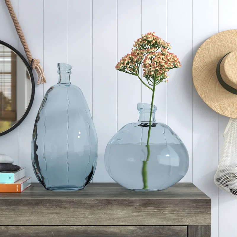 Hatteras Handmade Glass Table Vase (Set of 2) | Wayfair North America