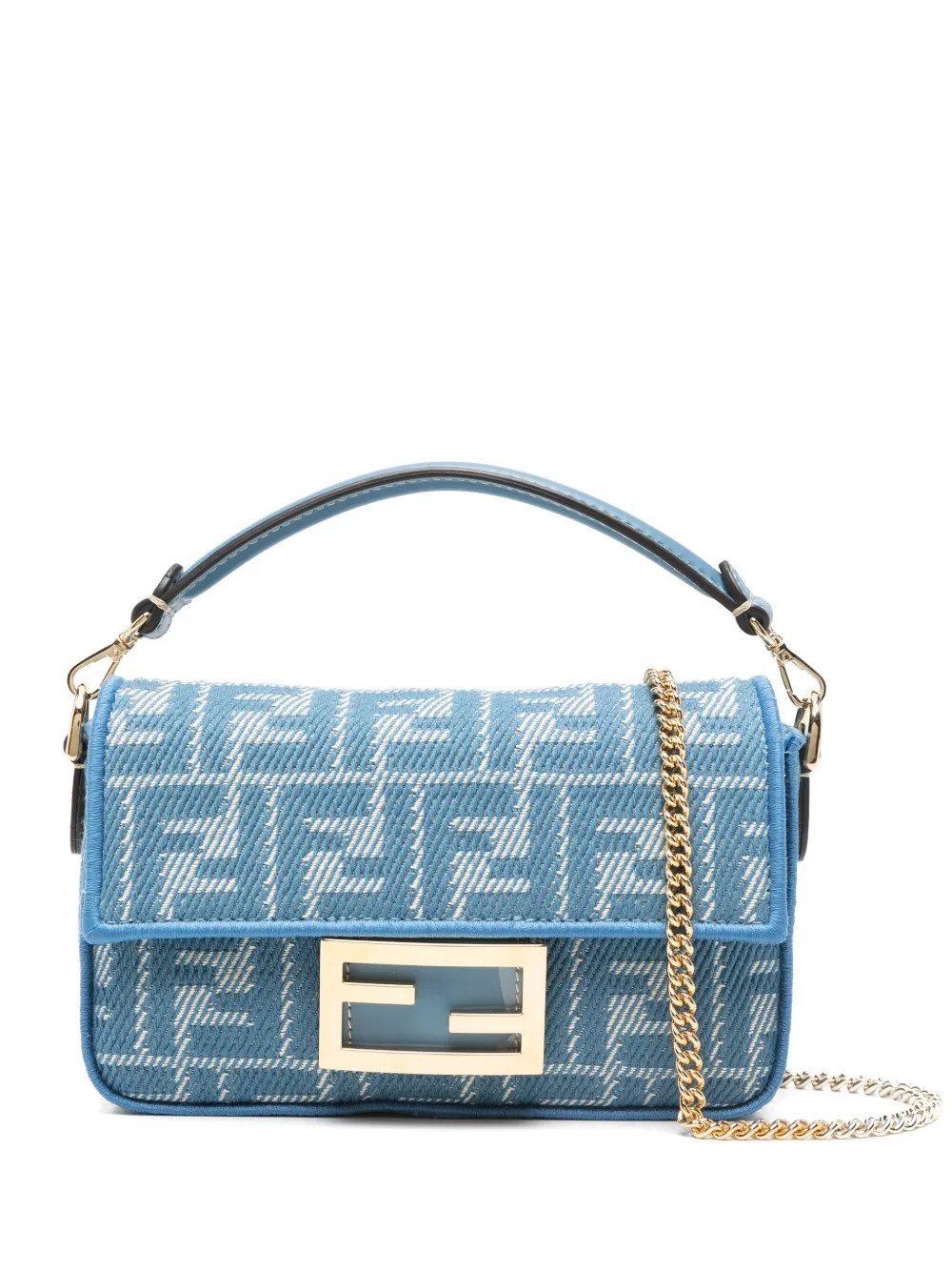 FENDI Mini Baguette Cross Body Bag | Blue | FARFETCH UK | Farfetch Global