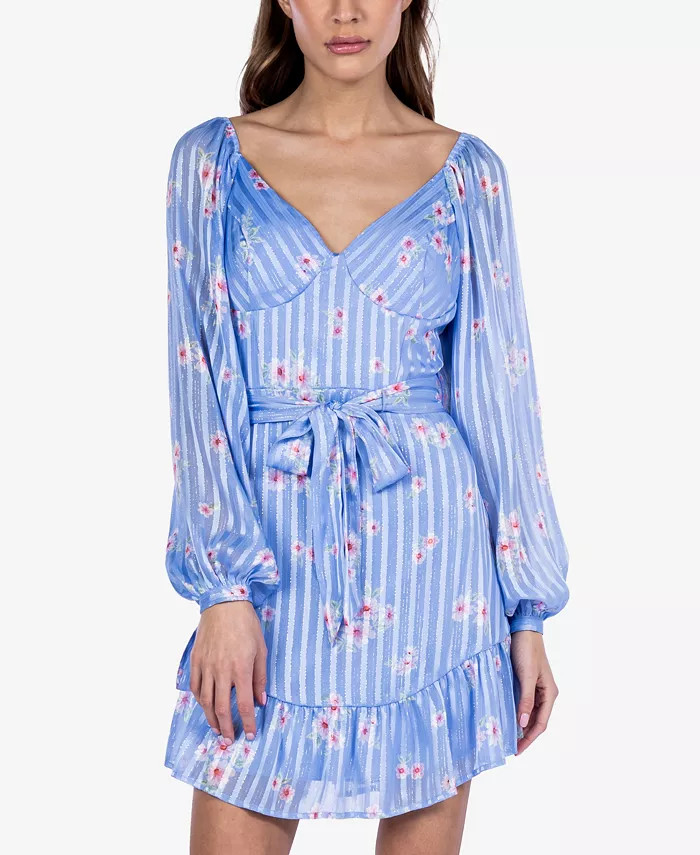 Juniors' Floral-Print A-Line Dress | Macys (US)