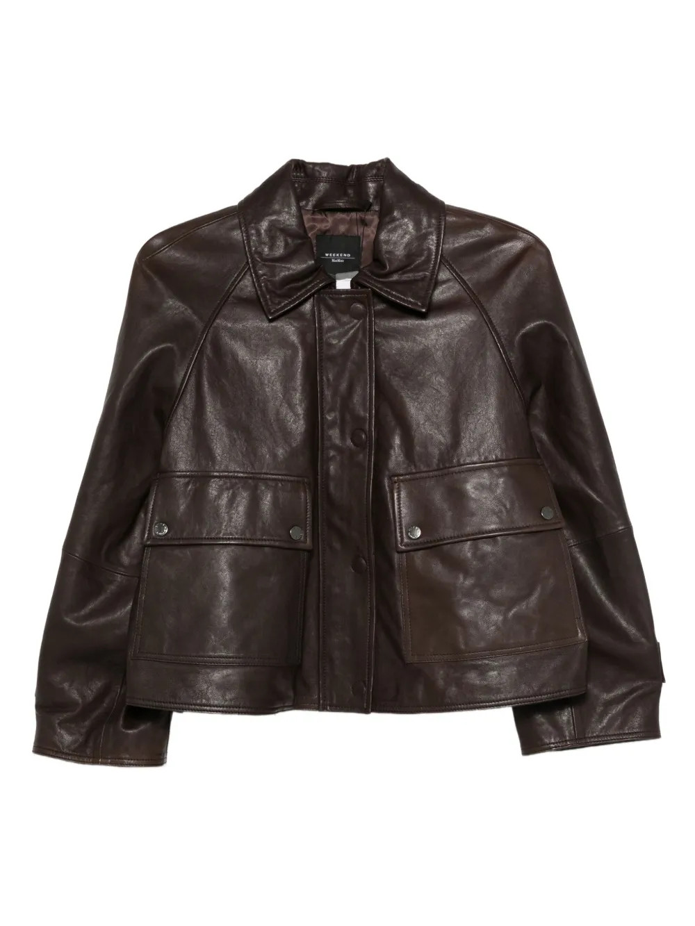 Weekend Max Mara flap-pocket Leather Jacket | Brown | FARFETCH UK | Farfetch Global
