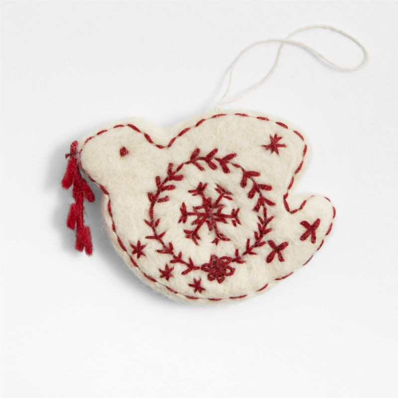 Scandi Heritage Dove Christmas Tree Ornament | Crate & Barrel | Crate & Barrel