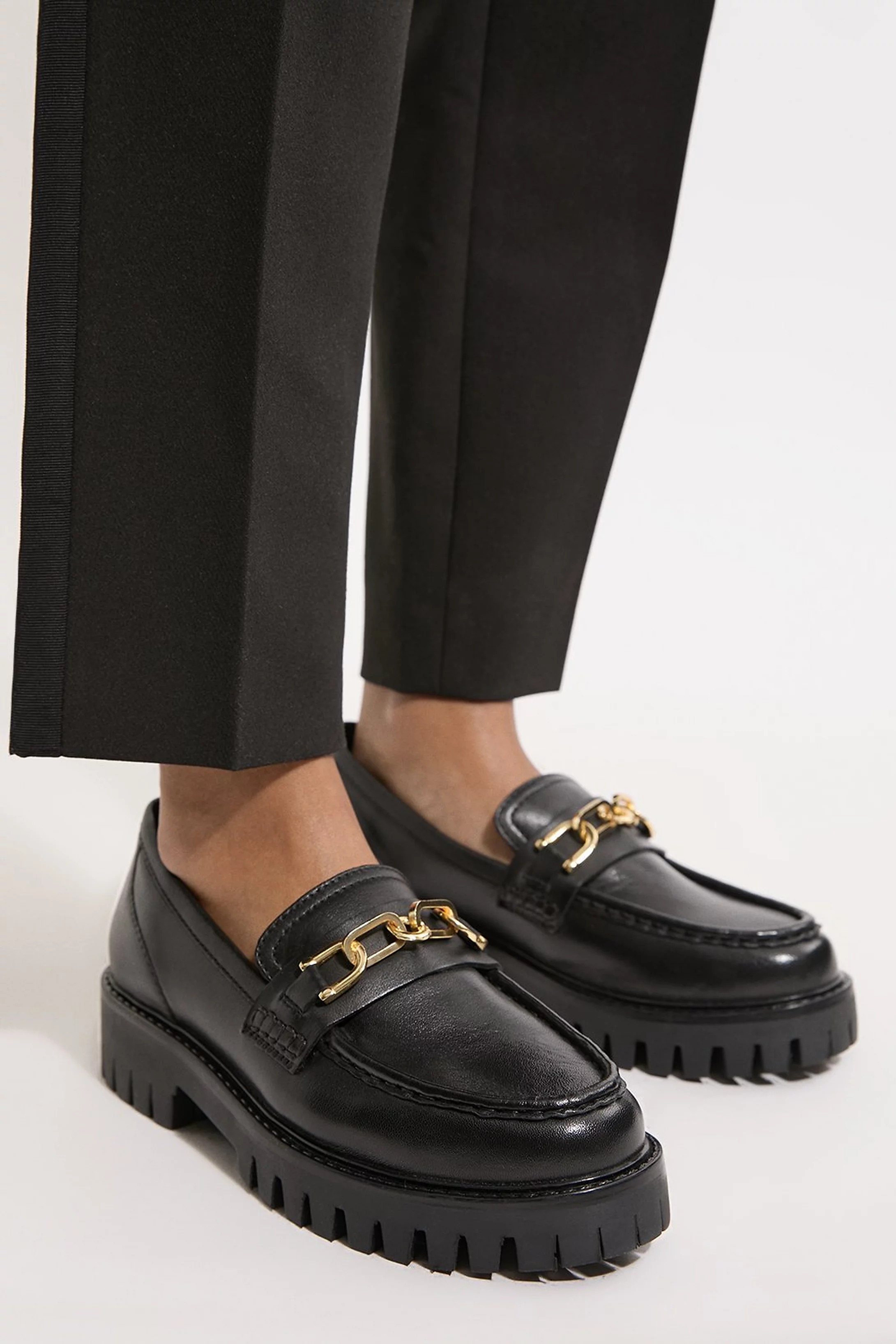 Chunky Leather Loafer | Karen Millen US