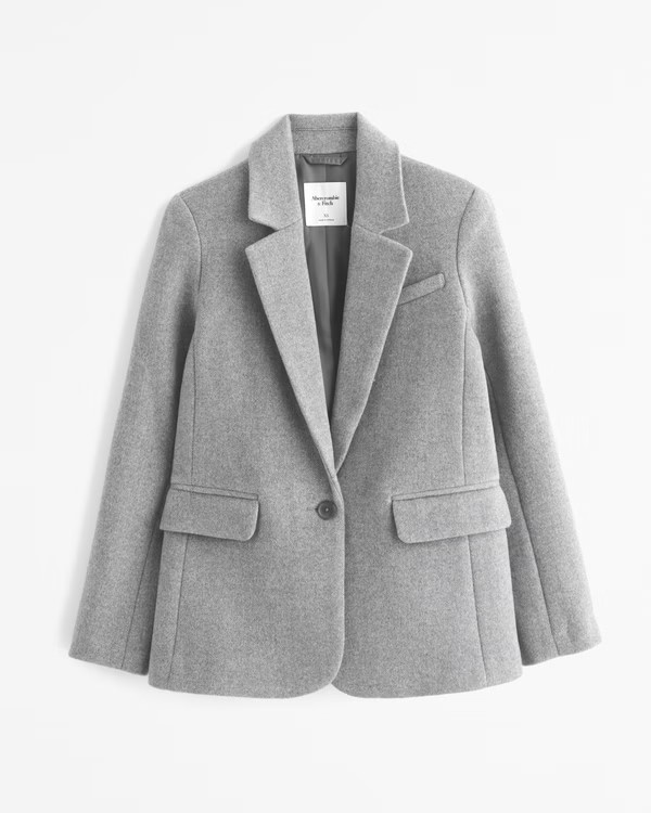 Women's Wool-Blend Blazer | Women's Coats & Jackets | Abercrombie.com | Abercrombie & Fitch (US)