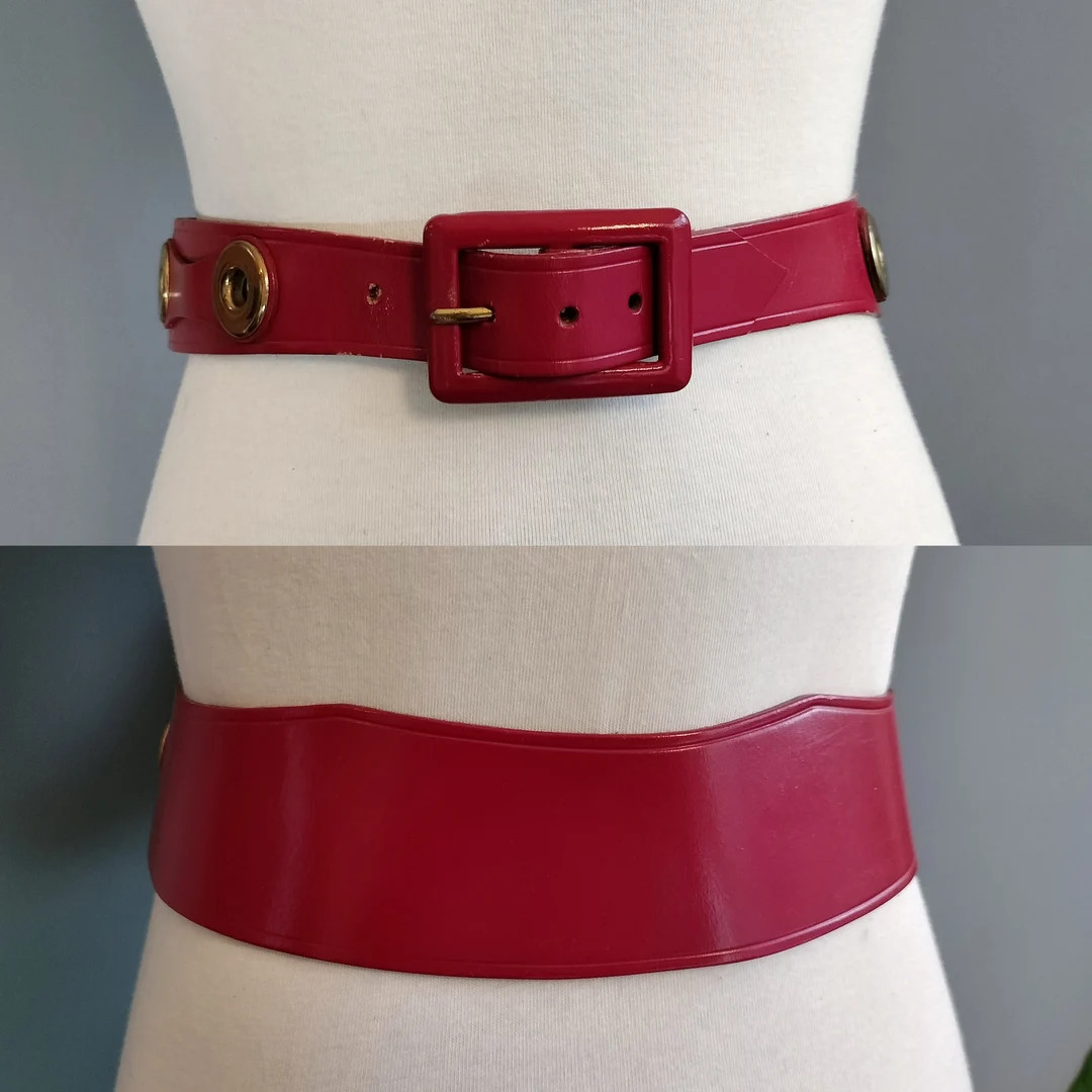 Sm-med 1950s Red Leather Corset Belt, Schaffer Top Grain Cowhide - Etsy | Etsy (US)