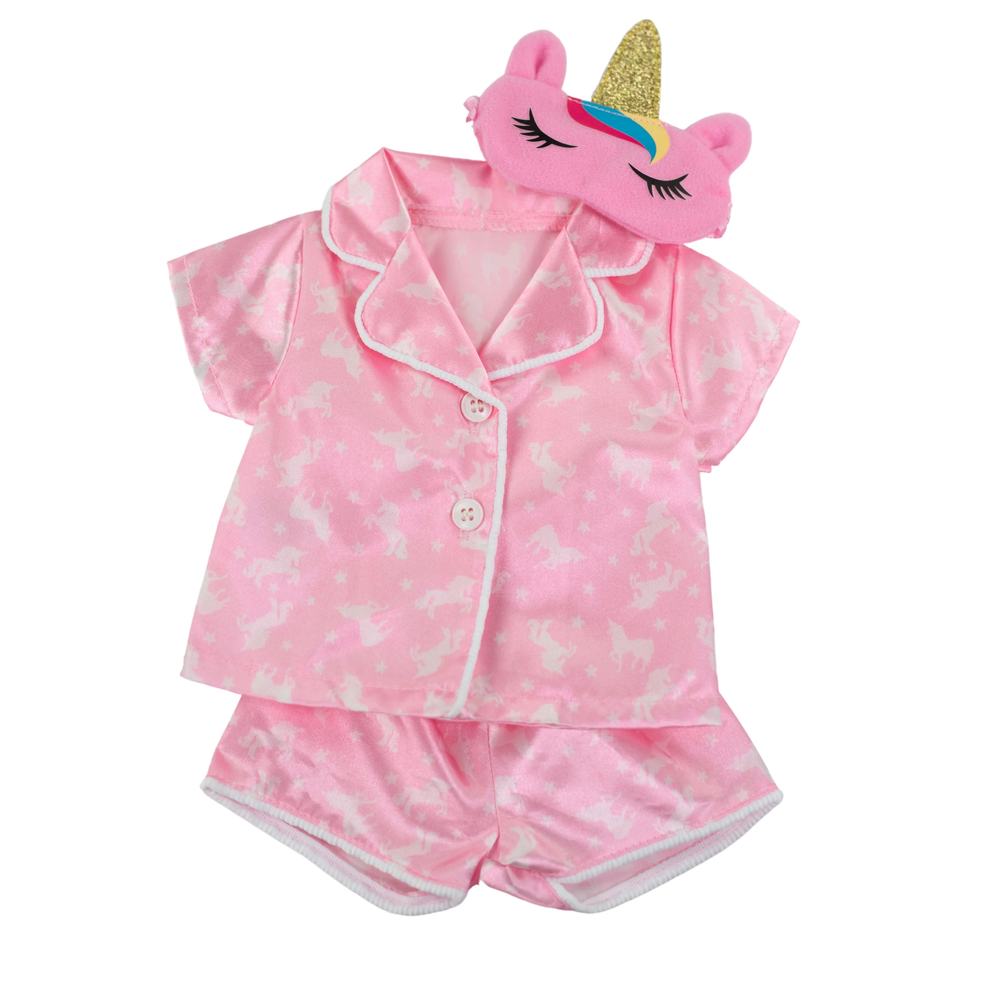 My Life As Pajama Fashion Set for 18-inch Doll, 3 Pieces Included, Pink & White Print, Unicorn Th... | Walmart (US)