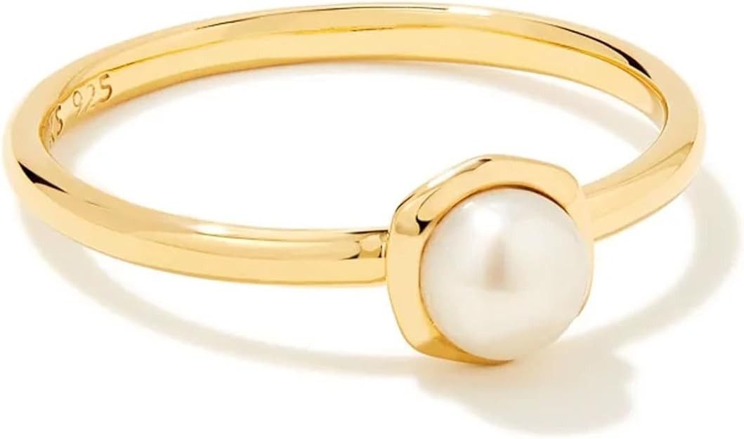 Kendra Scott Davie Pearl 18k Gold Vermeil Band Ring | Amazon (US)