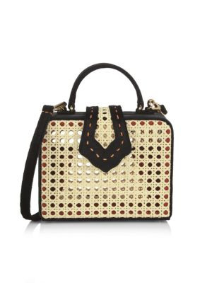 Mehry Mu Mini Fey Velvet &amp; Rattan Box Bag on SALE | Saks OFF 5TH | Saks Fifth Avenue OFF 5TH