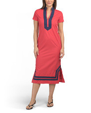 Short Sleeve Classic Two Tone Tunic Maxi Dress | Casual Dresses  | Marshalls | Marshalls