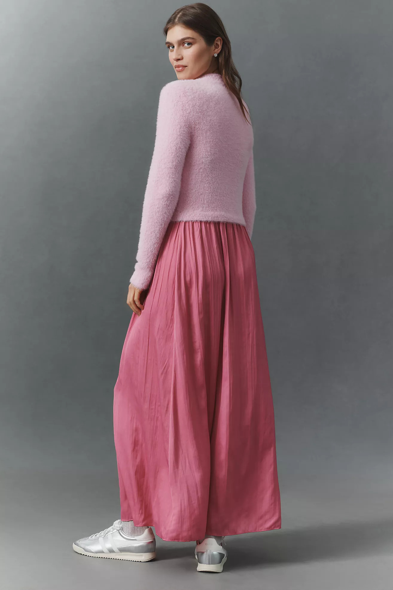 The Thea Long-Sleeve Eyelash Twofer Sweater Dress | Anthropologie (US)