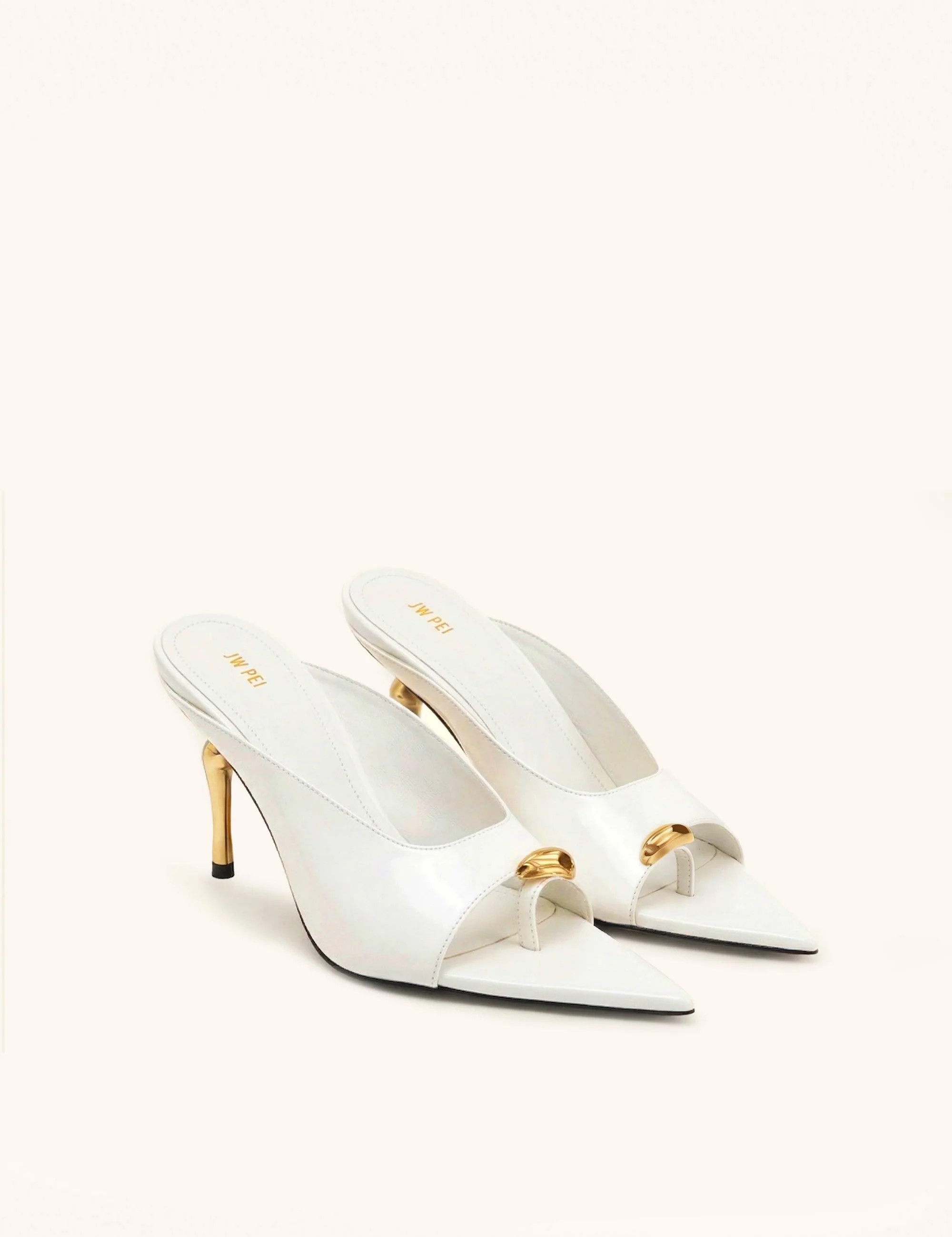 Noemi Pointed-Toe Mule Heels - White | JW PEI US