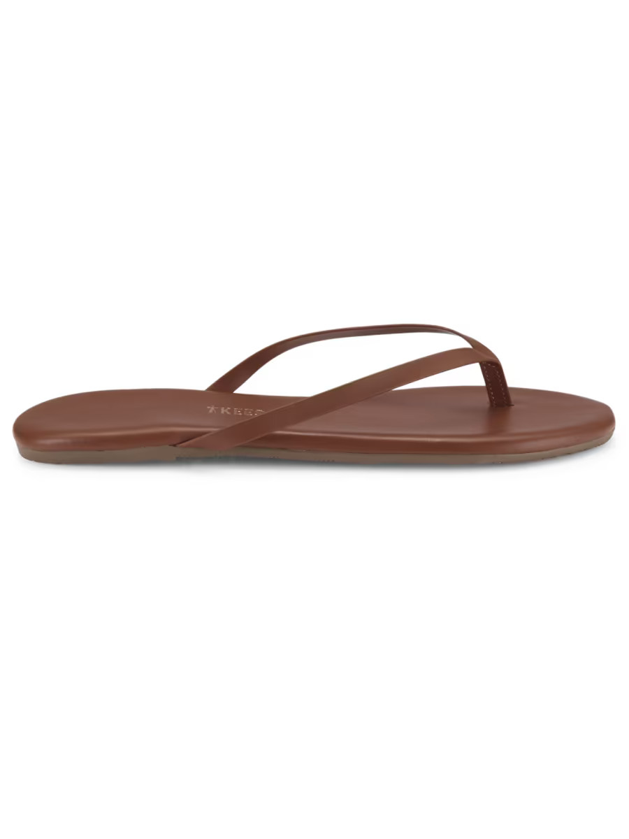 Foundations Matte Leather Flip Flops | Saks Fifth Avenue