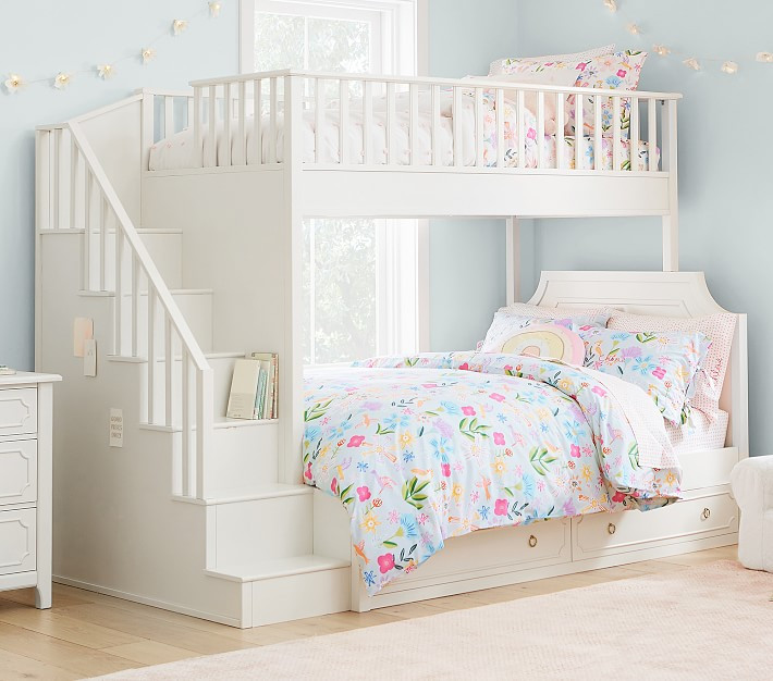Ava Regency Twin-Over-Full Stair Bunk Bed | Pottery Barn Kids
