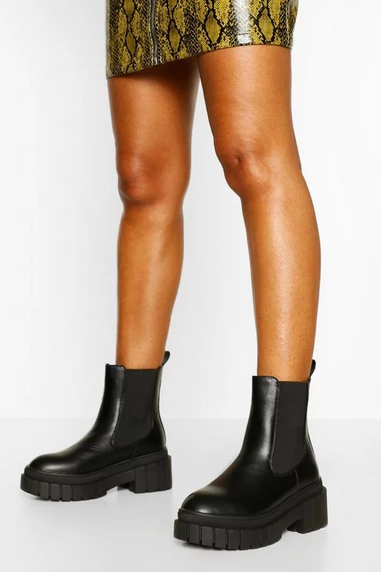 Chunky Sole Pull On Chelsea Boots | Boohoo.com (US & CA)