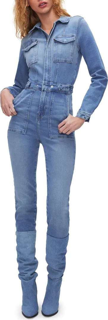 Fit For Success Long Sleeve Denim Jumpsuit | Nordstrom